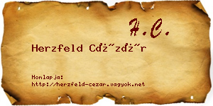 Herzfeld Cézár névjegykártya